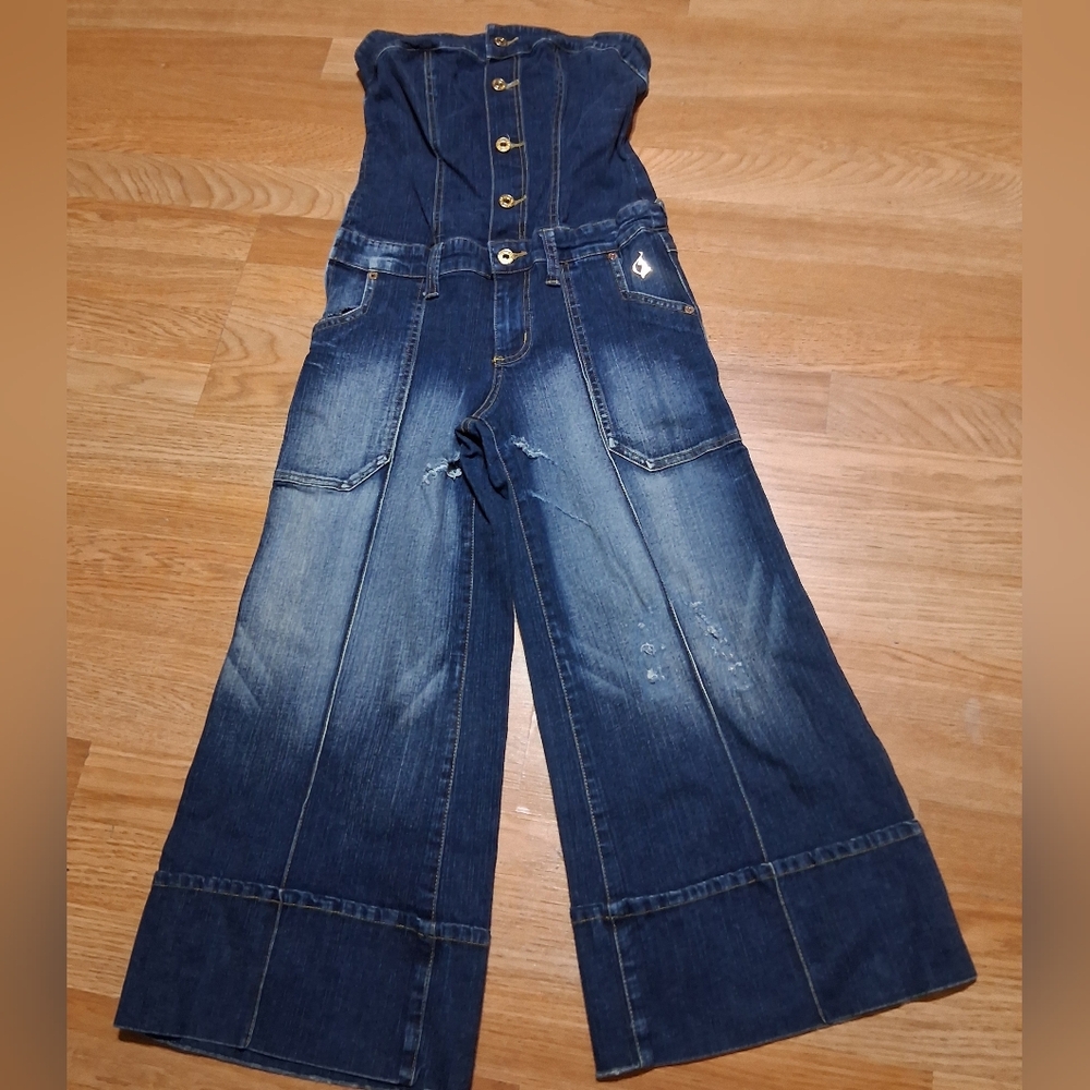Women’s Baby Phat  Wide-Leg Denim Jumpsuit